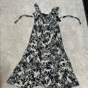 Floral Black and White Maxi Dress